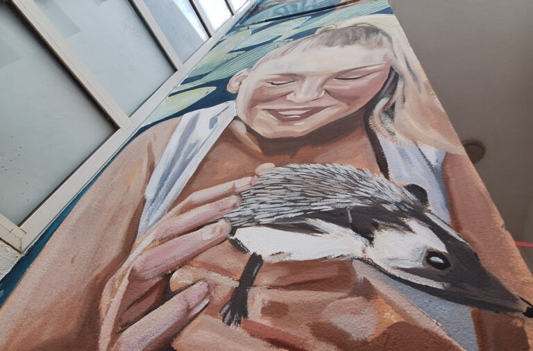 El GOB estrena un mural de l’artista urbana Anna Repullo a la seu de Molí del Rei
